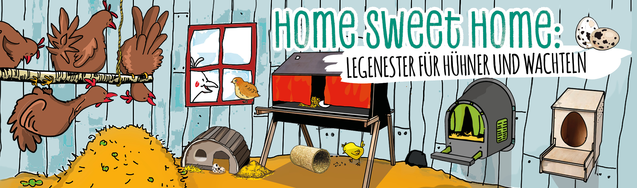 Home sweet home: Legenester für Hühner und Wachteln
