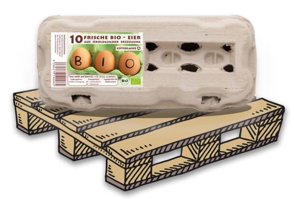 5440 Stück (Palette) TopView 10er Eierschachteln mit Bio-Etikett