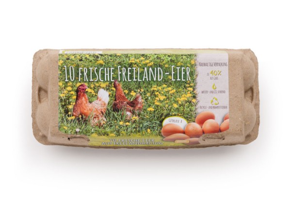 1 Stück GreenPack 10er Eierschachteln mit Freiland-Etikett