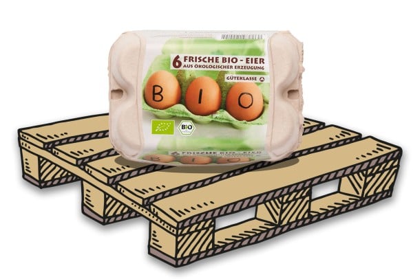 5670 Stück (Palette) ComPac 6er Eierschachteln mit Bio-Etikett