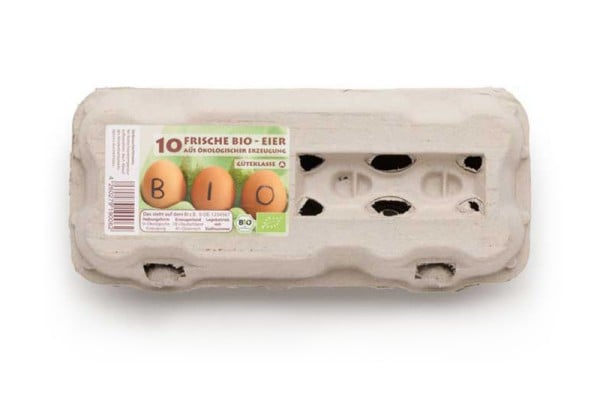 1 Stück 10er Eierkartons mit Etikett BIO-Haltung