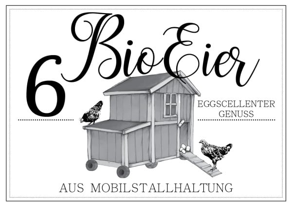 Eierschachtel-Stempel 10 bzw. 6 Bio-Eier aus Mobilstallhaltung