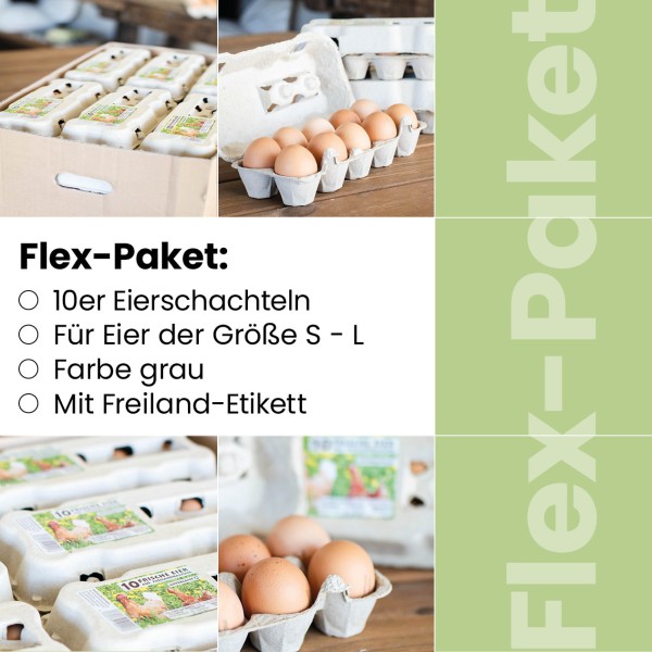 Flex-Paket: 280 Stück 10er Eierschachteln mit Etikett Freiland