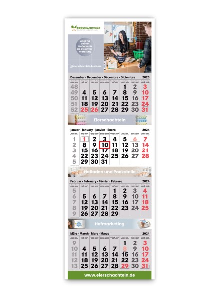 4-Monats-Kalender 2024 von eierschachteln.de