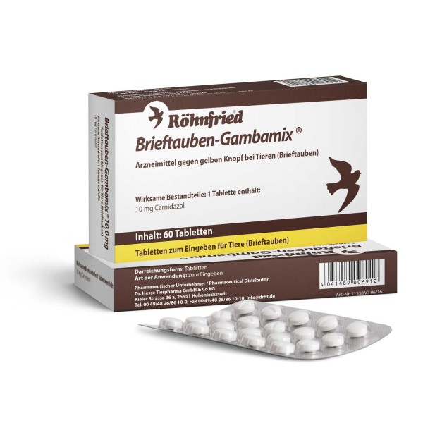 Röhnfried Brieftauben Gambamix mit Carnidazol, 60 Stück