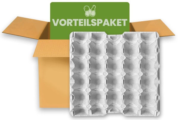 308 Stück Vorteilspaket 20er Eierpappen, Höckerlagen für die Größe XL, grau